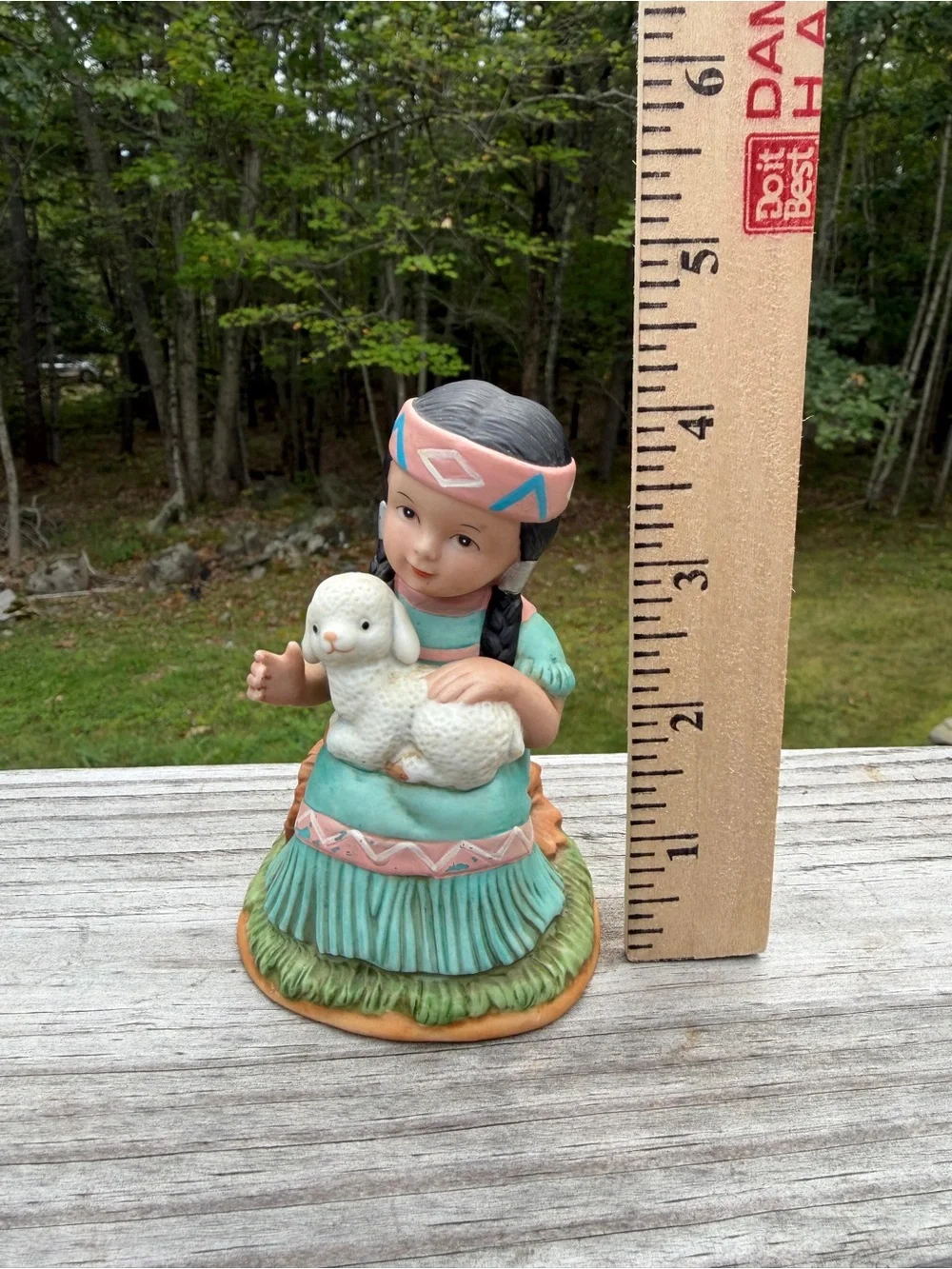 Vintage HOMCO Figurine | Native American Girl with Lamb